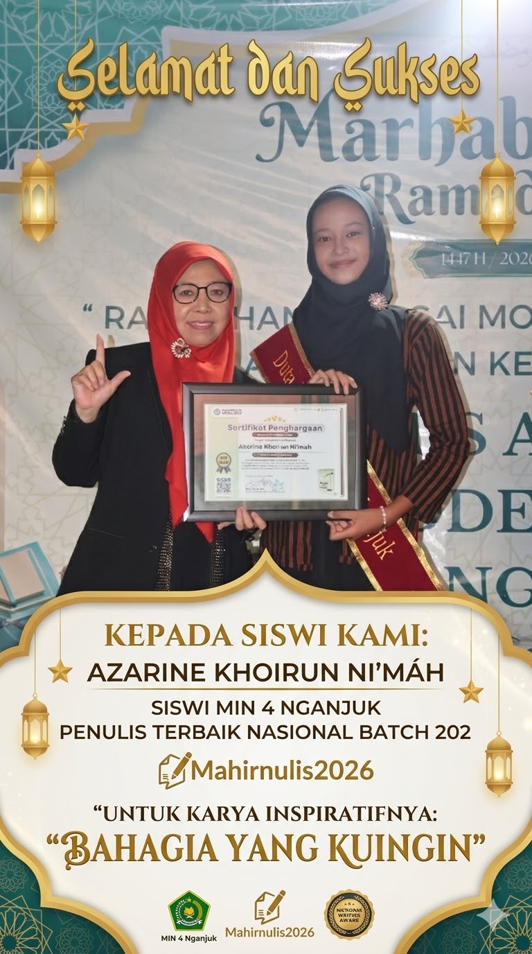 DARI MADRASAH UNTUK INDONESIA: Bukti Nyata Siswi MIN 4 Nganjuk Taklukkan Literasi Nasional 2026!